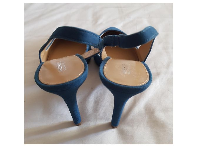 Décolleté Michael Kors in pelle blu navy - vista 7