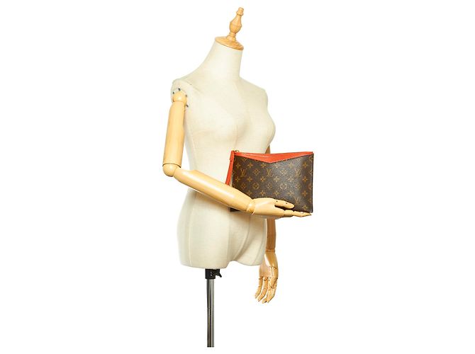 Louis Vuitton Brown Monogram Pochette Pallas Marrone Rosso - vista 9