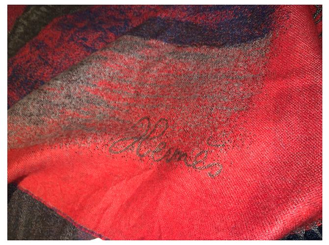 Hermès Schal aus Kaschmir Rot - Ansicht 7