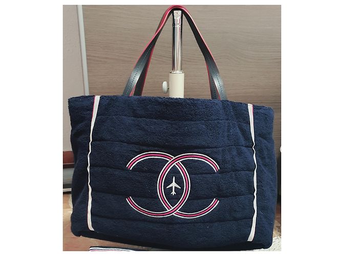 Shopper chanel airlines Argento Blu navy - vista 2