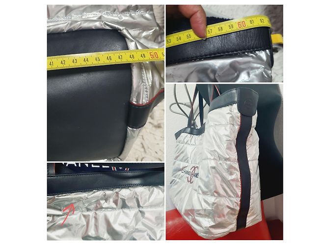 Shopper chanel airlines Argento Blu navy - vista 4