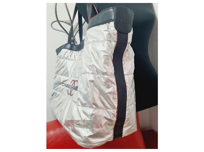 Shopper chanel airlines Argento Blu navy - vista 7