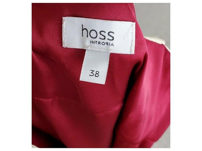 Hoss Intropia Abito in seta rosso scuro e oro D'oro Bordò - vista 3