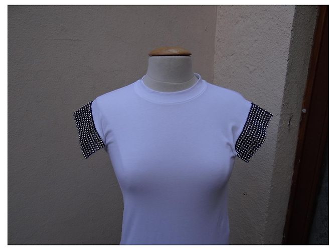 Camiseta Christopher Kane de algodón blanca con strass Swarovski Blanco - vista 2