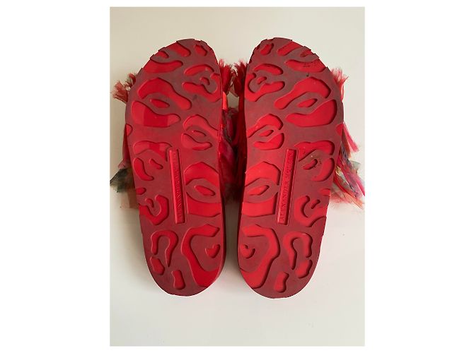 Mules Alexander Mcqueen in pelle rossa Rosso - vista 10