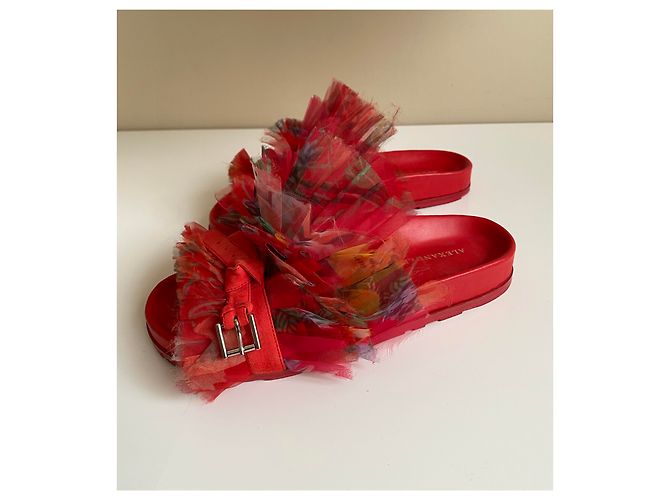 Mules Alexander Mcqueen in pelle rossa Rosso - vista 2