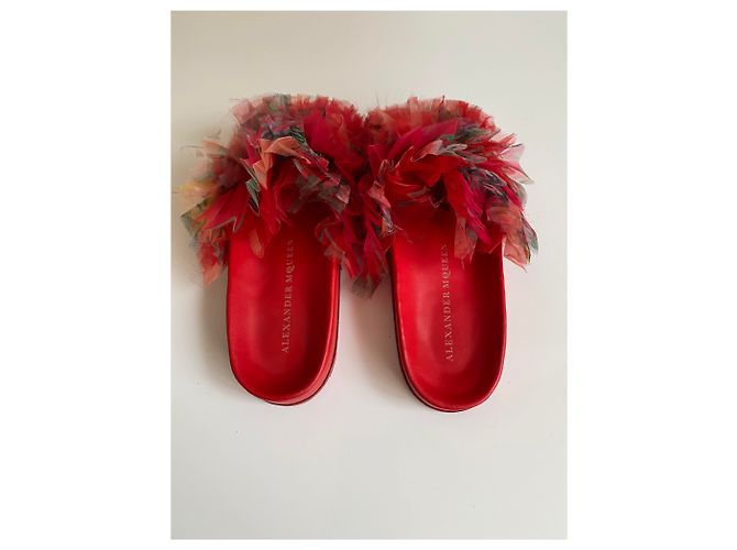 Mules Alexander Mcqueen in pelle rossa Rosso - vista 7