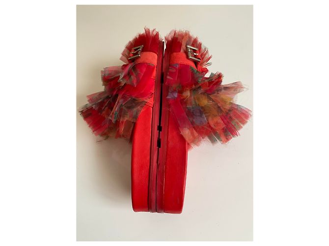 Mules Alexander Mcqueen in pelle rossa Rosso - vista 8