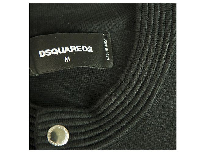 Dsquared2 DSquared DS2 Ärmelloses schwarzes Wollstrick-elastisches Minikleid Größe M m. Reißverschlüsse - Ansicht 3