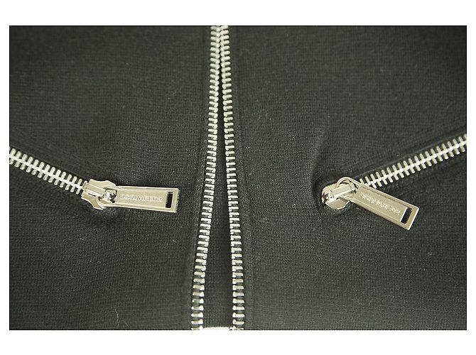 Dsquared2 DSquared DS2 Ärmelloses schwarzes Wollstrick-elastisches Minikleid Größe M m. Reißverschlüsse - Ansicht 4