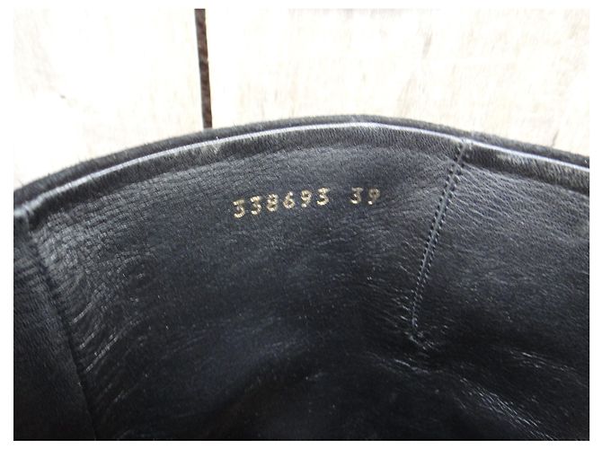 Bottes hautes Gucci en daim noir taille 39 - vue 10