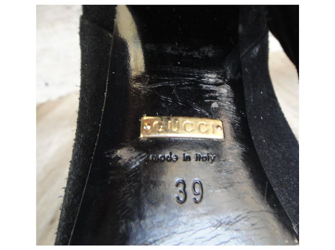 Bottes hautes Gucci en daim noir taille 39 - vue 7