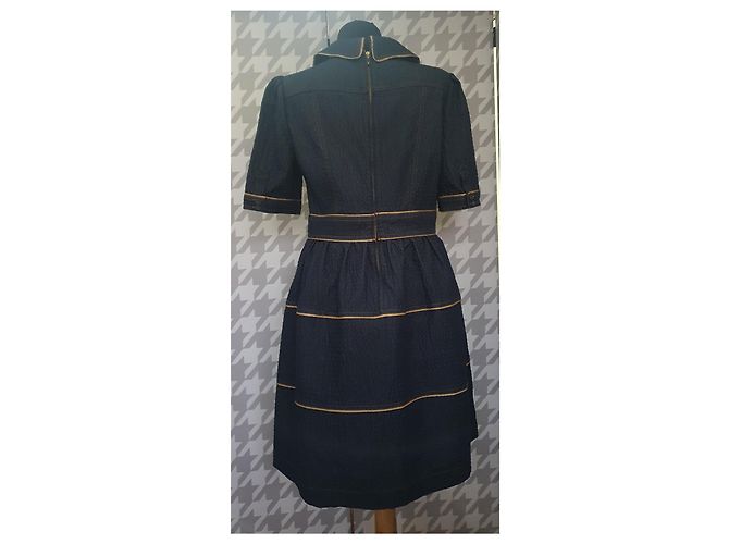 Vestido azul Kay Unger de algodón y poliéster M - vista 3