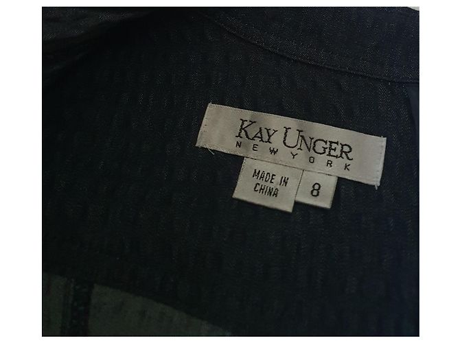 Vestido azul Kay Unger de algodón y poliéster M - vista 5