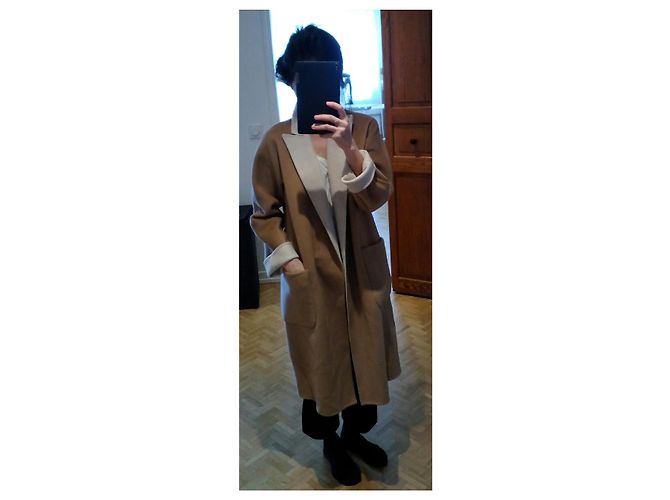 Abrigo de invierno de lana Max Mara Camel Crema Beige Crudo - vista 13