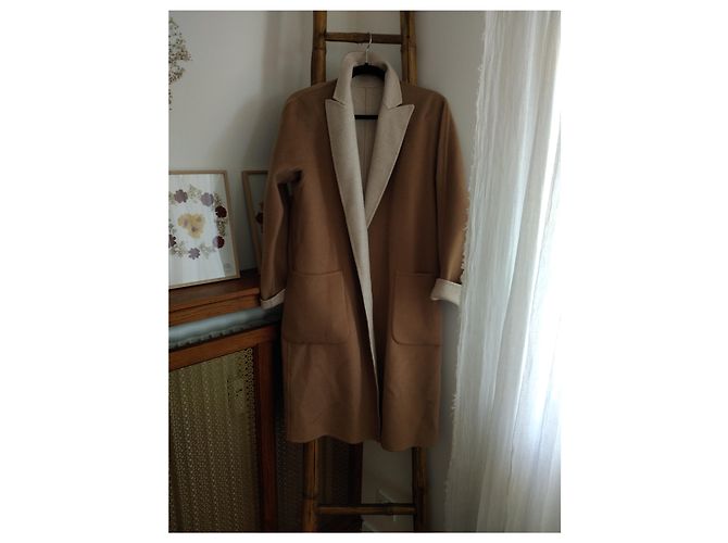 Abrigo de invierno de lana Max Mara Camel Crema Beige Crudo - vista 2