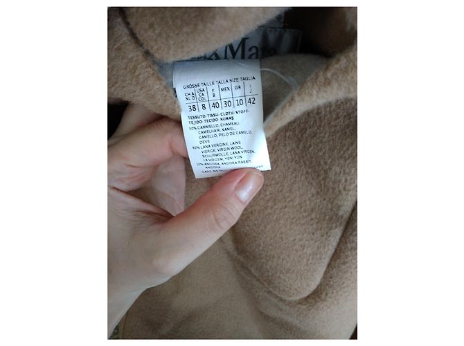 Abrigo de invierno de lana Max Mara Camel Crema Beige Crudo - vista 4