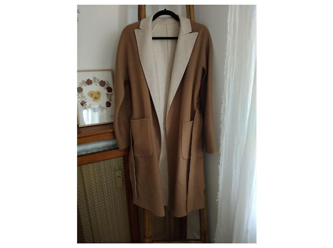 Abrigo de invierno de lana Max Mara Camel Crema Beige Crudo - vista 7