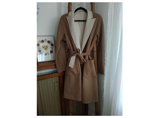 Abrigo de invierno de lana Max Mara Camel Crema Beige Crudo - vista 8