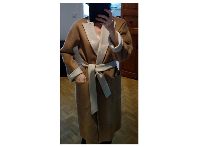 Abrigo de invierno de lana Max Mara Camel Crema Beige Crudo - vista 9
