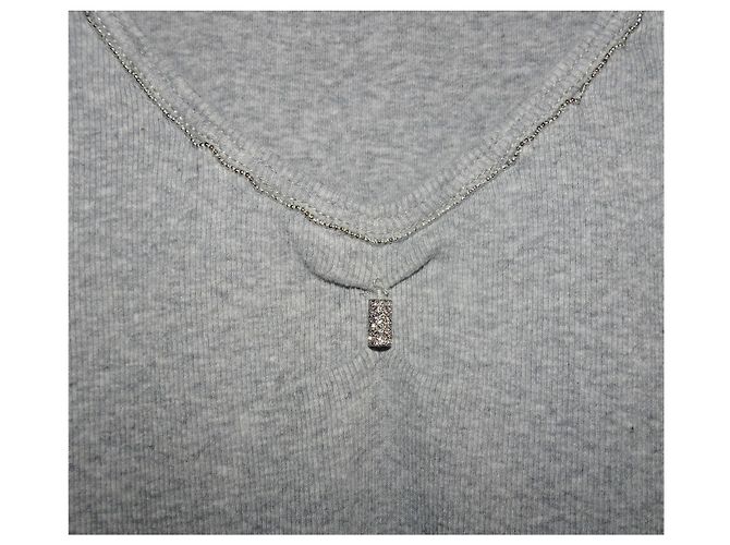 CANOTTA GIROCOLLO BRUNELLO CUCINELLI CON DECORAZIONI ARGENTO Grigio - vista 2