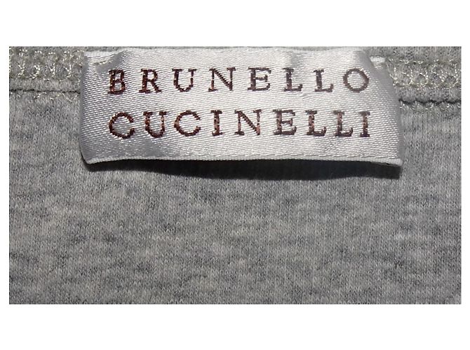 CANOTTA GIROCOLLO BRUNELLO CUCINELLI CON DECORAZIONI ARGENTO Grigio - vista 3