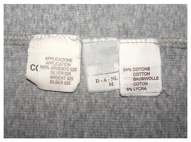 CANOTTA GIROCOLLO BRUNELLO CUCINELLI CON DECORAZIONI ARGENTO Grigio - vista 4