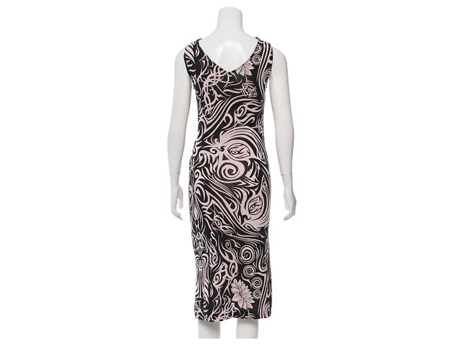 Diane Von Furstenberg Vintage Renel Seidenkleid Schwarz Beige - Ansicht 3