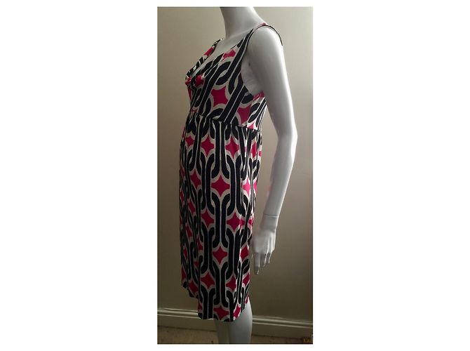 Diane Von Furstenberg Vestido de seda DvF Fran con estampado de Tarot Negro Rosa Blanco - vista 2