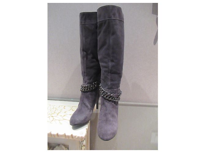Botas Frida de ante gris con cadenas - vista 6