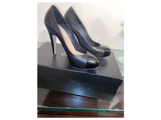 Décolleté Chanel in pelle nera 36.5 Nero - vista 10