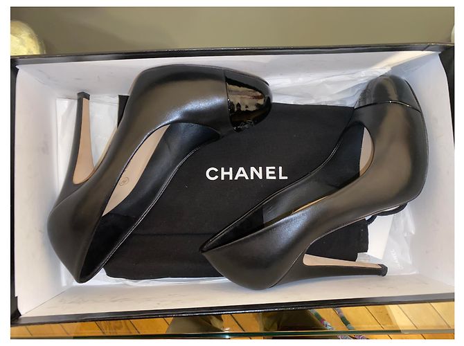 Décolleté Chanel in pelle nera 36.5 Nero - vista 6