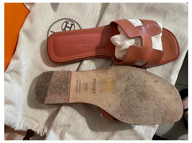 Mule Hermès Oran in pelle rosa - vista 2