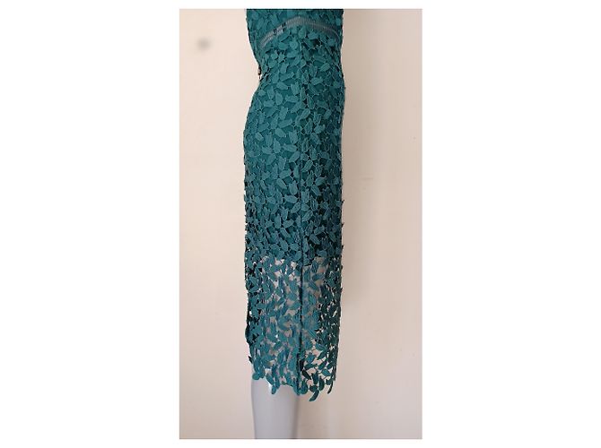 Autre Marque Bardot Etuikleid Blau Polyester - Ansicht 5