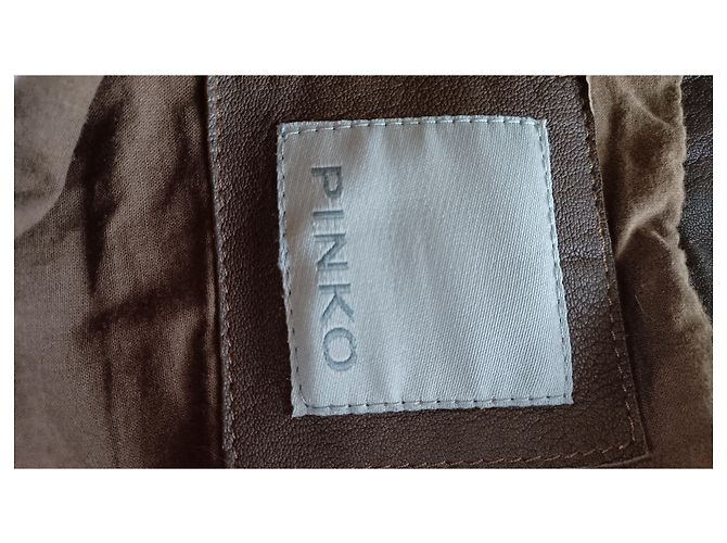 Chaqueta de cuero Pinko Marrón Castaño - vista 10