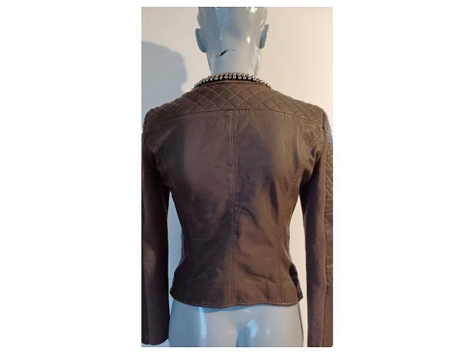Chaqueta de cuero Pinko Marrón Castaño - vista 3