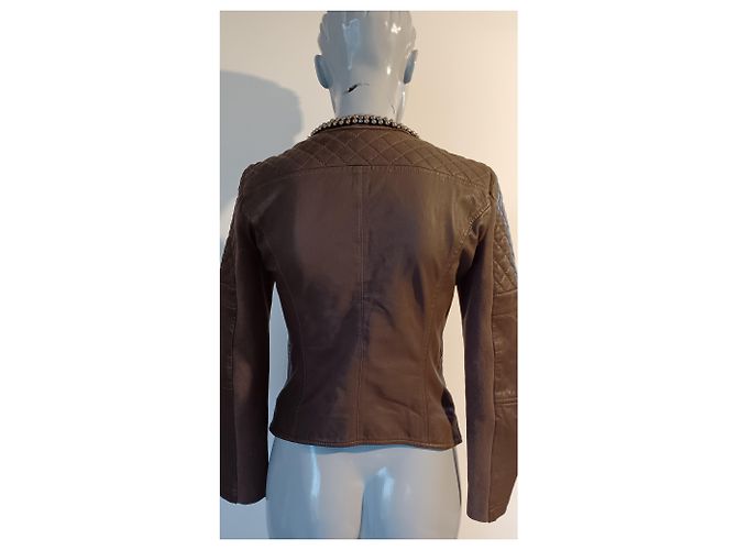 Chaqueta de cuero Pinko Marrón Castaño - vista 4