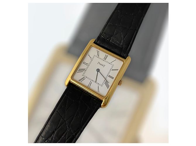 Relógio Piaget de Quartzo Ouro Amarelo e Couro Preto Dourado - vista 4