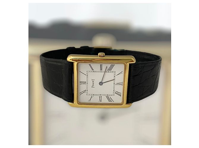 Relógio Piaget de Quartzo Ouro Amarelo e Couro Preto Dourado - vista 5