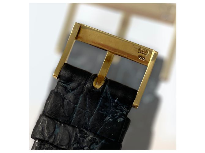 Relógio Piaget de Quartzo Ouro Amarelo e Couro Preto Dourado - vista 7