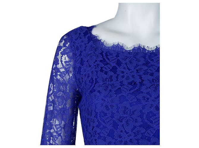 Diane Von Furstenberg DvF Zarita vestido de encaje cobalto Azul - vista 5