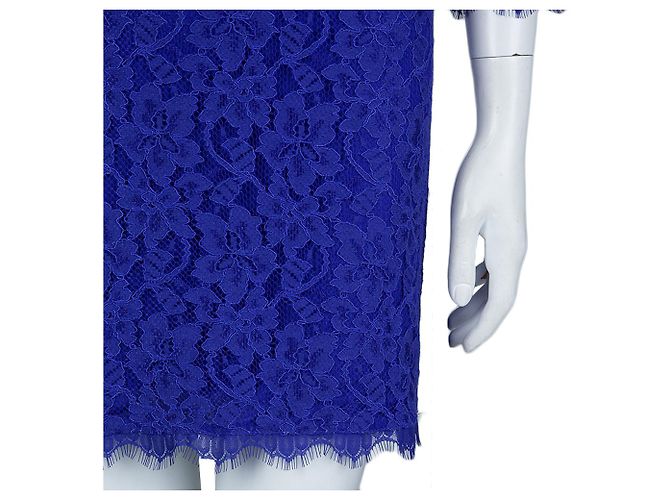 Diane Von Furstenberg DvF Zarita vestido de encaje cobalto Azul - vista 6