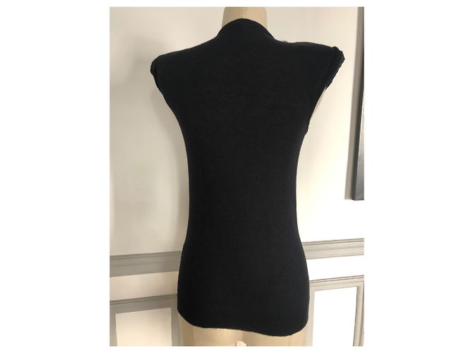 Regata Lanvin preta bordada com detalhes jet e ombros Preto - vista 4