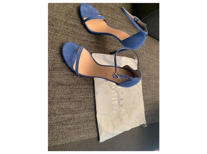 Sandali Stuart Weitzman Nudist in scamosciato blu - vista 4