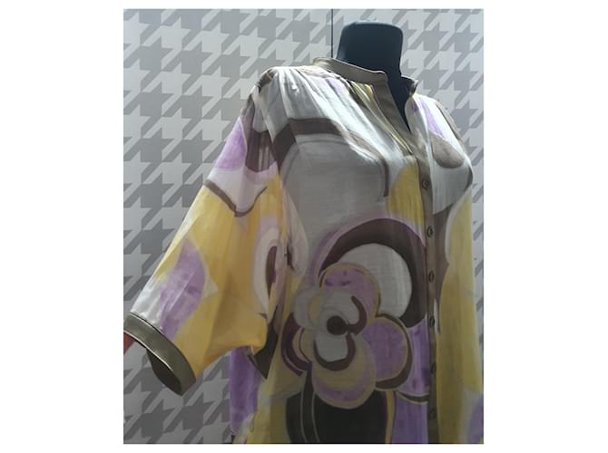 Camicia Basler in cotone e seta trasparente Multicolore - vista 2