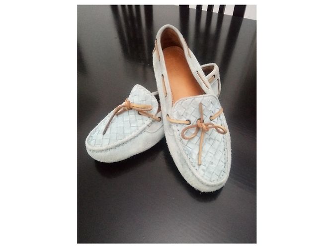 Mocassini Bottega Veneta Blu Camoscio - vista 8