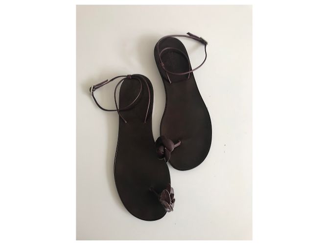Chanel Camellia Toe Post Thong Sandals Brown - view 11