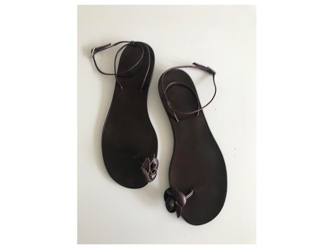 Chanel Camellia Toe Post Thong Sandals Brown - view 13