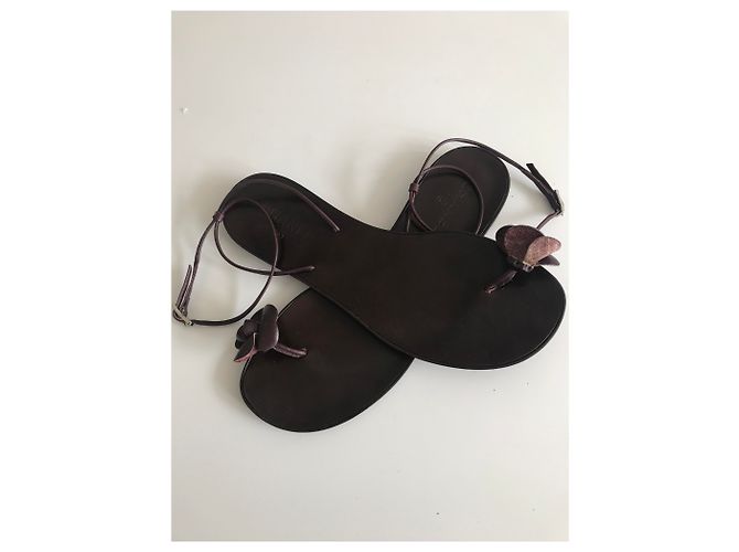 Chanel Camellia Toe Post Thong Sandals Brown - view 15