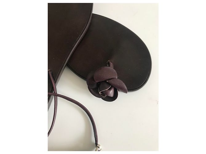Chanel Camellia Toe Post Thong Sandals Brown - view 16